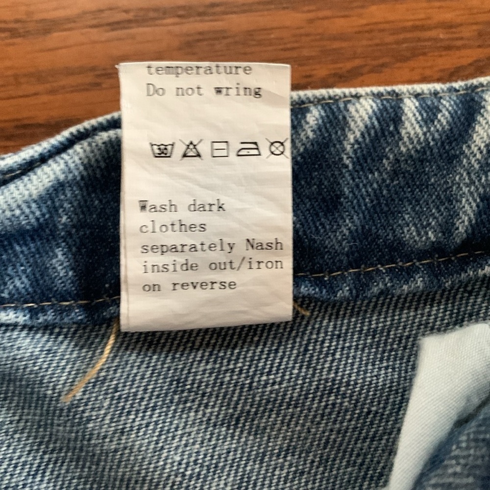 ONEDNA Ann Arbor Denim Maxi Skirt Women’s Blue Jean Front Slit Raw Edge Size L - Picture 11 of 14